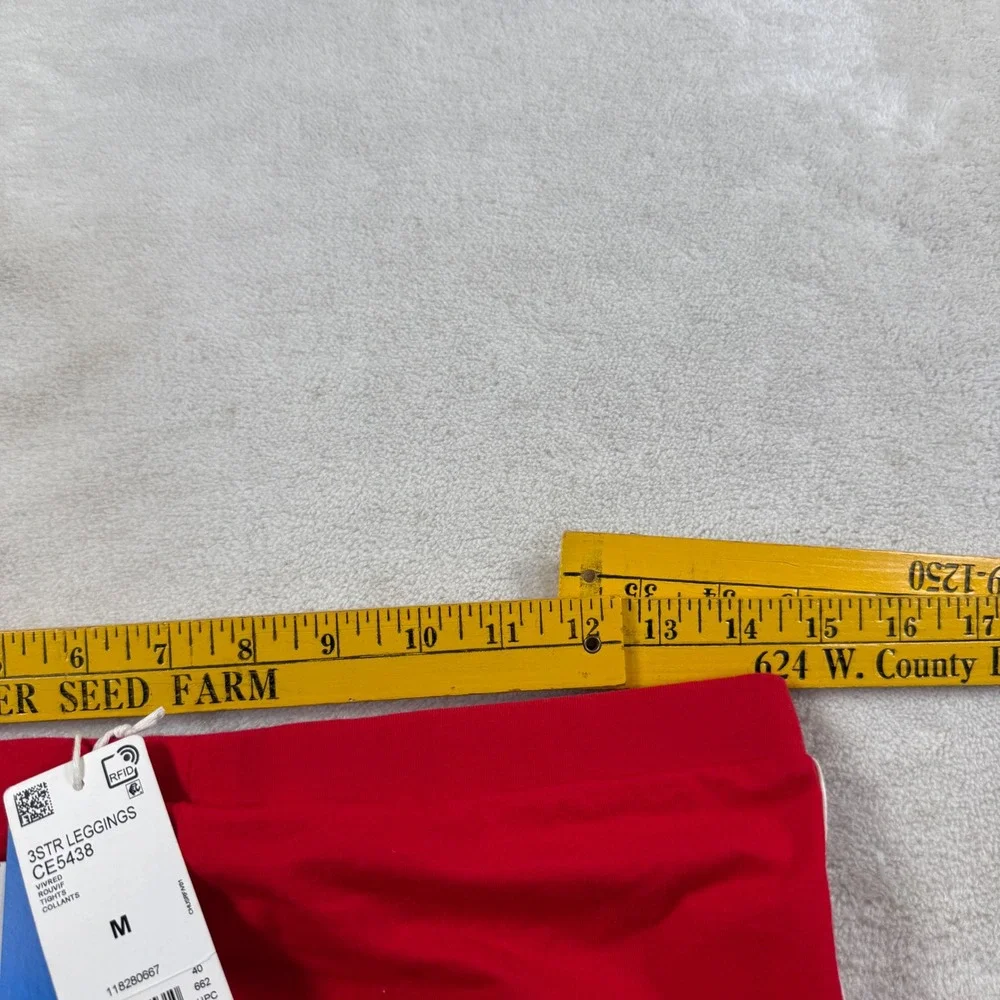 Adidas Originals Womens 3-Stripes Leggings Red White Trefoil Tights CE5438 M